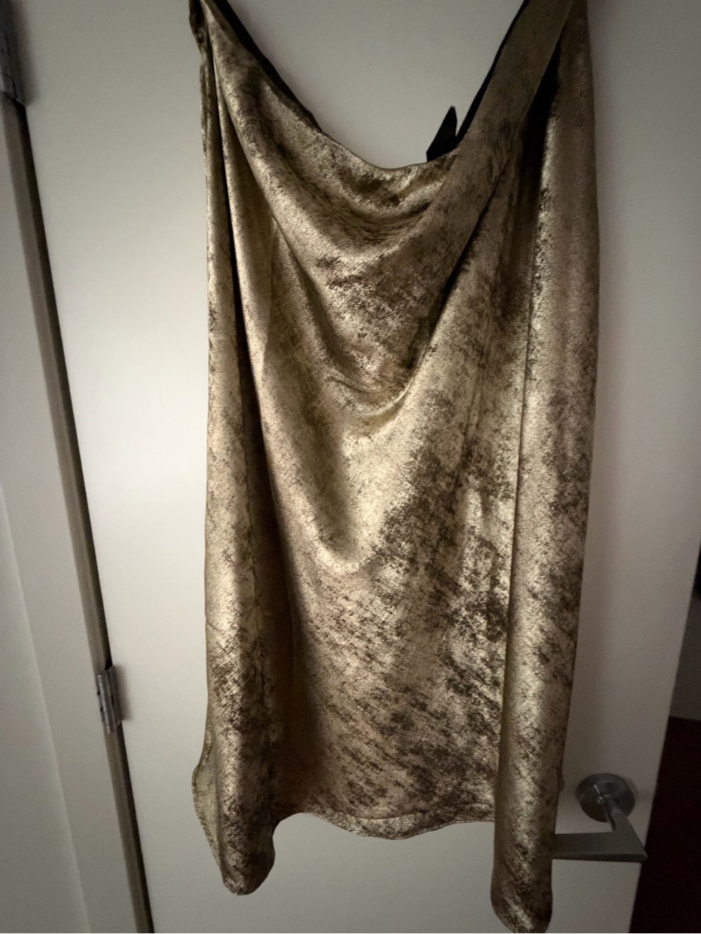 H&M Gold Satin Draped Skirt